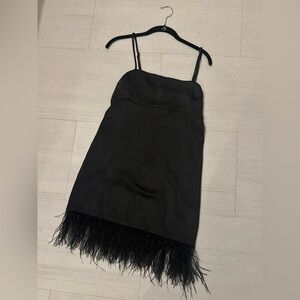 Urban Outfitters Black dress with feathers fringe